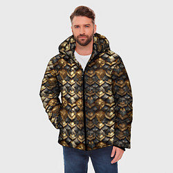 Куртка зимняя мужская Золотистая текстурная броня, цвет: 3D-красный — фото 2