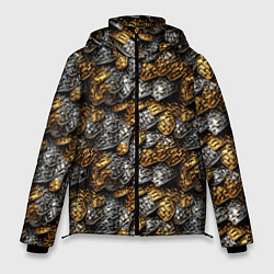 Куртка зимняя мужская Золото и серебро броня, цвет: 3D-черный