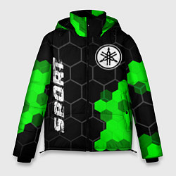 Куртка зимняя мужская Yamaha green sport hexagon, цвет: 3D-черный