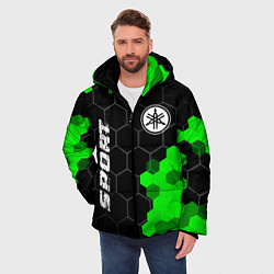 Куртка зимняя мужская Yamaha green sport hexagon, цвет: 3D-черный — фото 2