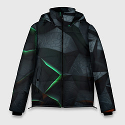 Мужская зимняя куртка Green dark abstract geometry style