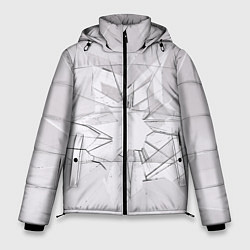 Куртка зимняя мужская Белое разбитое стекло, цвет: 3D-черный