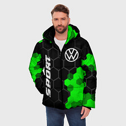 Куртка зимняя мужская Volkswagen green sport hexagon, цвет: 3D-черный — фото 2