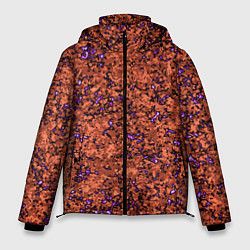 Куртка зимняя мужская Яркий красно-коричневый со фиолетовым свечением, цвет: 3D-черный