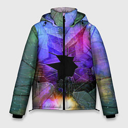 Куртка зимняя мужская Расколотое стекло - космическая туманность, цвет: 3D-черный