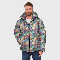 Куртка зимняя мужская Объемная сирень паттерн, цвет: 3D-светло-серый — фото 2