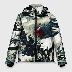 Куртка зимняя мужская День победы 9 мая и силуэты кадров с фронта, цвет: 3D-черный