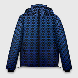 Мужская зимняя куртка Паттерн чёрно-синий треугольники