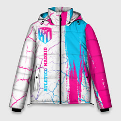 Куртка зимняя мужская Atletico Madrid neon gradient style по-вертикали, цвет: 3D-черный