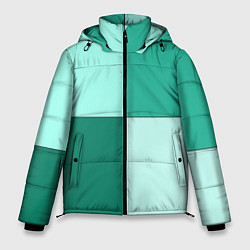 Куртка зимняя мужская Геометричный зелёный и мятный, цвет: 3D-светло-серый