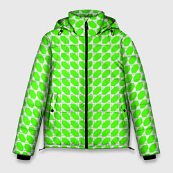 Мужская зимняя куртка Зелёные лепестки шестиугольники