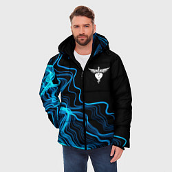Куртка зимняя мужская Bon Jovi sound wave, цвет: 3D-черный — фото 2