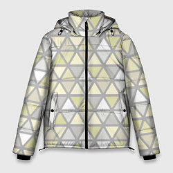 Мужская зимняя куртка Паттерн геометрия светлый жёлто-серый