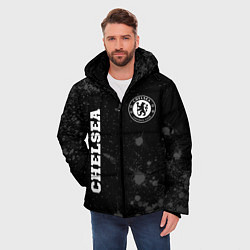 Куртка зимняя мужская Chelsea sport на темном фоне вертикально, цвет: 3D-черный — фото 2