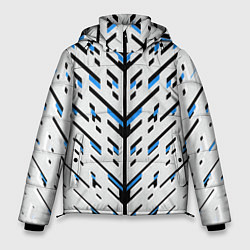 Мужская зимняя куртка Black and blue stripes on a white background