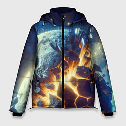 Мужская зимняя куртка Взрыв планеты - космос от нейросети