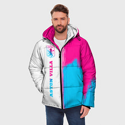 Куртка зимняя мужская Aston Villa neon gradient style по-вертикали, цвет: 3D-черный — фото 2