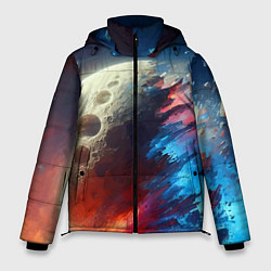 Куртка зимняя мужская Разрыв космического тела - нейросеть, цвет: 3D-светло-серый