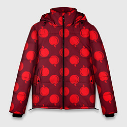 Куртка зимняя мужская Паттерн с красными яблоками, цвет: 3D-светло-серый