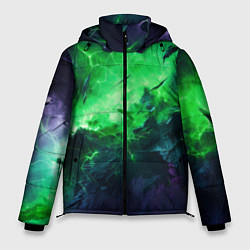 Куртка зимняя мужская Круглый зеленый мистический фон, цвет: 3D-светло-серый
