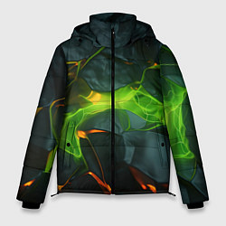 Мужская зимняя куртка Неоновая яркая геометрическая абстракция со светом