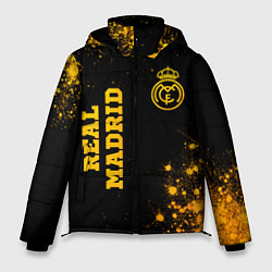 Куртка зимняя мужская Real Madrid - gold gradient вертикально, цвет: 3D-черный