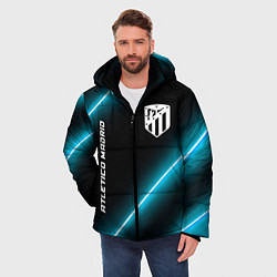 Куртка зимняя мужская Atletico Madrid неоновые лампы, цвет: 3D-черный — фото 2
