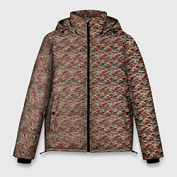 Куртка зимняя мужская Паттерн японских гор, цвет: 3D-красный