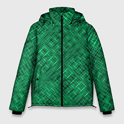Куртка зимняя мужская Насыщенный зелёный текстурированный, цвет: 3D-светло-серый