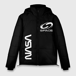 Куртка зимняя мужская Nasa space logo white, цвет: 3D-черный