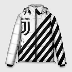 Куртка зимняя мужская Ювентус полосы, цвет: 3D-черный