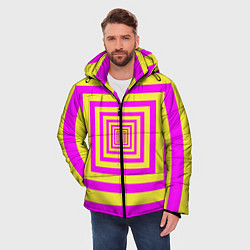 Куртка зимняя мужская Удаление квадратов - оптический коридор желтый, цвет: 3D-светло-серый — фото 2