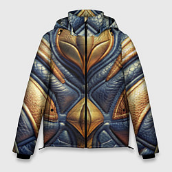 Куртка зимняя мужская Объемная позолоченная текстурная кожа, цвет: 3D-светло-серый