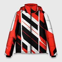 Мужская зимняя куртка Black and red stripes on a white background