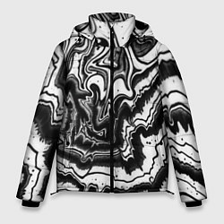 Куртка зимняя мужская Черно-белая абстракция суминагаши, цвет: 3D-светло-серый