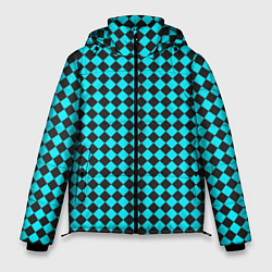 Куртка зимняя мужская Паттерн клеточка, цвет: 3D-черный