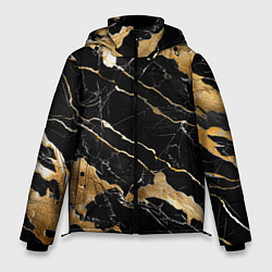 Куртка зимняя мужская Мрамор Порторо - абстрактная текстура, цвет: 3D-черный