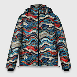 Мужская зимняя куртка Разноцветные абстрактные волны