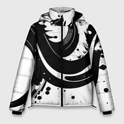Мужская зимняя куртка Чёрно-белая экспрессивная абстракция