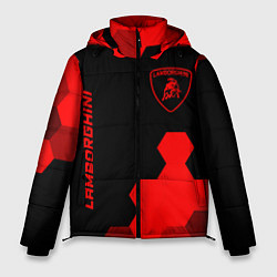 Куртка зимняя мужская Lamborghini - red gradient вертикально, цвет: 3D-черный