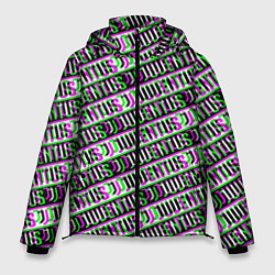 Куртка зимняя мужская Juventus glitch pattern, цвет: 3D-светло-серый