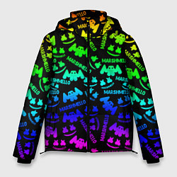 Куртка зимняя мужская Marshmello neon steel pattern, цвет: 3D-черный