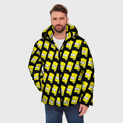 Куртка зимняя мужская Барт Симпсон: узор, цвет: 3D-красный — фото 2