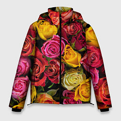 Куртка зимняя мужская Ассорти из роз, цвет: 3D-красный