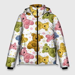 Куртка зимняя мужская Любимые медвежата, цвет: 3D-черный