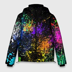 Куртка зимняя мужская Брызги красок, цвет: 3D-черный