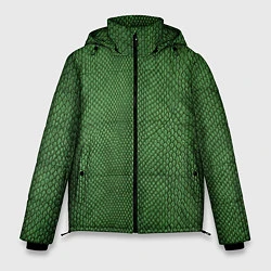 Мужская зимняя куртка Змеиная зеленая кожа