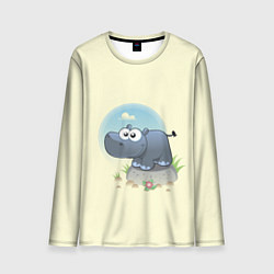 Лонгслив мужской Маленький бегемотик, цвет: 3D-принт