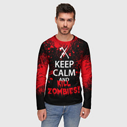 Лонгслив мужской Keep Calm & Kill Zombies, цвет: 3D-принт — фото 2