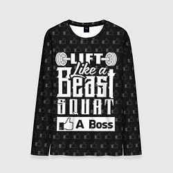 Лонгслив мужской Lift Like A Beast Squat, цвет: 3D-принт